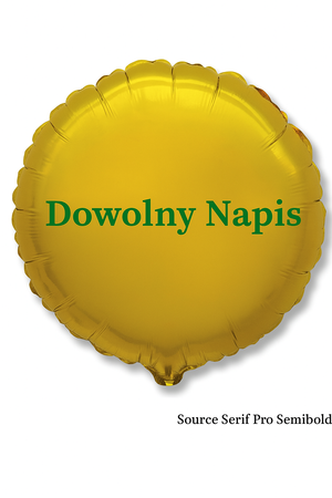 Balon foliowy okrągły, złoty, Dowolny napis