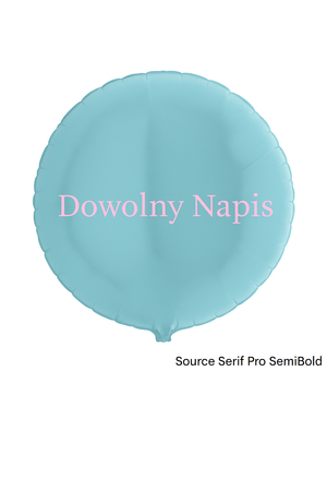 Balon foliowy okrągły, niebieski, Dowolny napis
