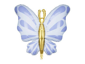 Balon foliowy Motyl, niebieski, 69x69 cm