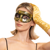 Maska karnawałowa złota postarzana 17x8cm