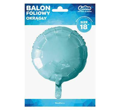 Balon foliowy "Okrągły"  jasnoniebieski 46 cm