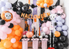 Balon foliowy czaszka, halloween, pomarańczowy, 45 cm,