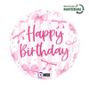 Balon foliowy Kokarda Różowy Pretty Pink Bow Birthday 45 cm