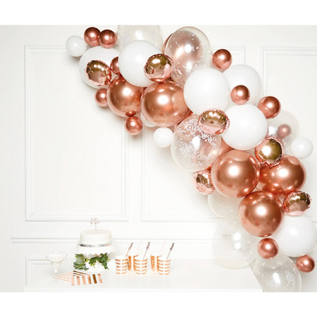 Girlanda balonowa Rose Gold, zestaw 66 balonów