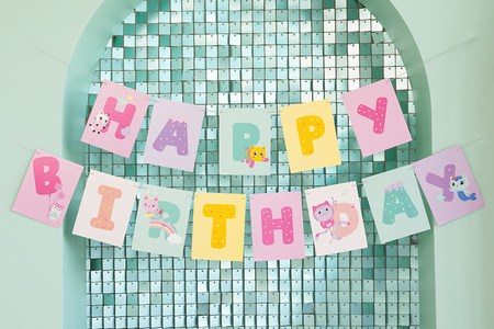 Baner Happy Birthday Koci Domek Gabi 180 x 15 cm