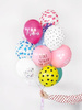 Balony Transparentne w Błękitne Serduszka, Crystal Clear 30cm (1 op. / 6 szt.)