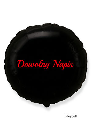 Balon foliowy okrągły, czarny, Dowolny napis