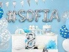 Balony 30cm, Chmurki, Crystal Clear (1 op. / 6 szt.)