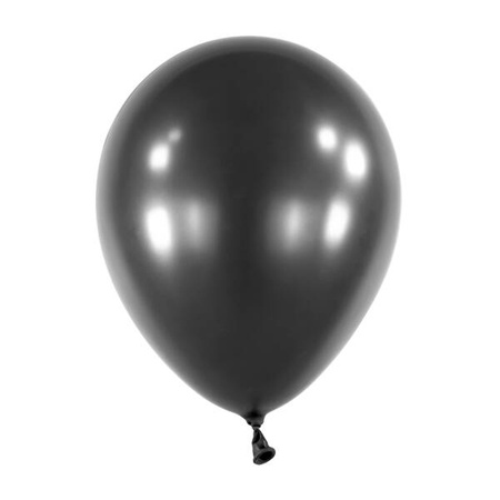 Balony lateksowe Czarne, Decorator Pearl Jet Black, 12cm, 100 szt.