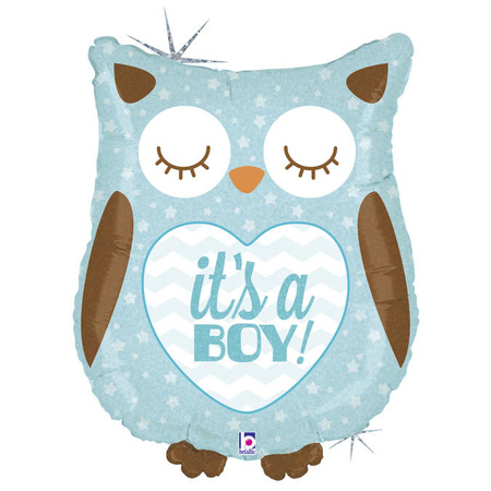 Balon Grabo  Sowa niebieska it's a boy 66 cm