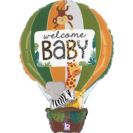 Balon Foliowy - Welcome Baby dżungla Safari 76cm