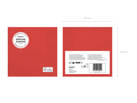 Serwetki papierowe Ciemny Czerwony 33x33cm 20szt