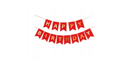 Baner Happy Birthday Czerwony 180cm