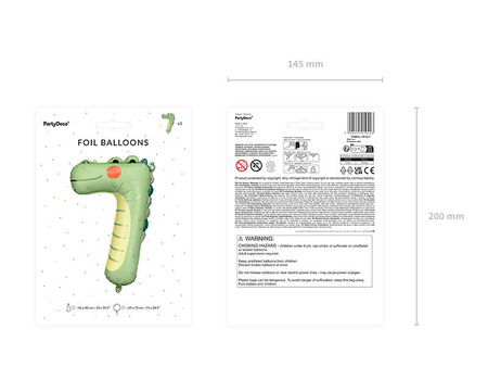 Balon foliowy Cyfra 7 - Krokodyl, 85 cm