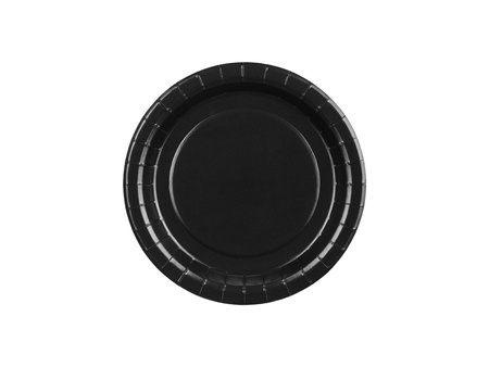 Talerzyki papierowe Okrągłe Czarny 18cm 6 szt