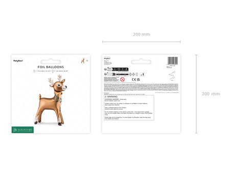 Stojący balon foliowy Renifer świąteczny Mix 65x105 cm