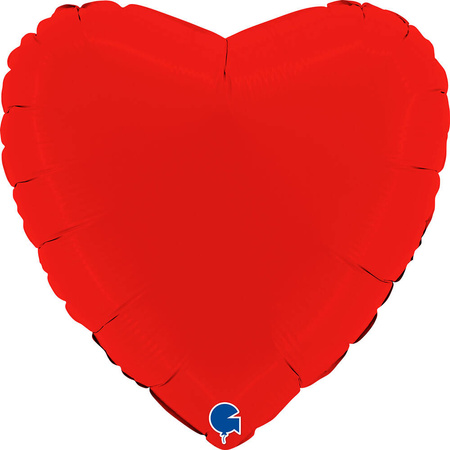 Balon Foliowy - Serce Matowe Czerwone, 46 cm, Grabo