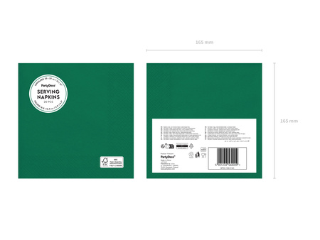 Serwetki papierowe Ciemny zielony Dark Green 33x33cm 20szt