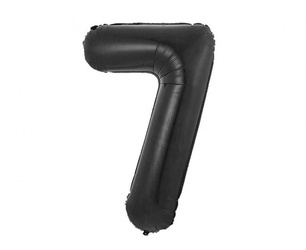 Balon foliowy, cyfra 7, czarne matowe, 85 cm