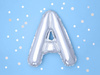 Balon foliowy Litera A, 35cm, Srebrna