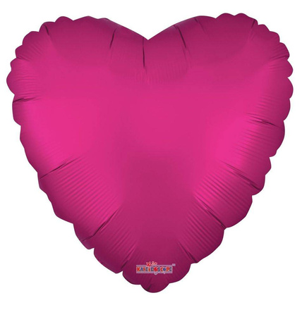 Balon Foliowy Serce, Gorący Róż mat, 46 cm