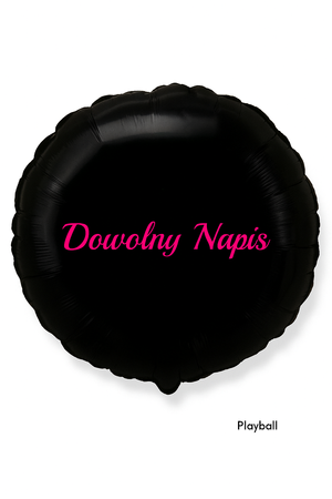 Balon foliowy okrągły, czarny, Dowolny napis