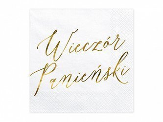 Serwetki Wieczór panieński, biały, 33x33cm (1 op. / 20 szt.)