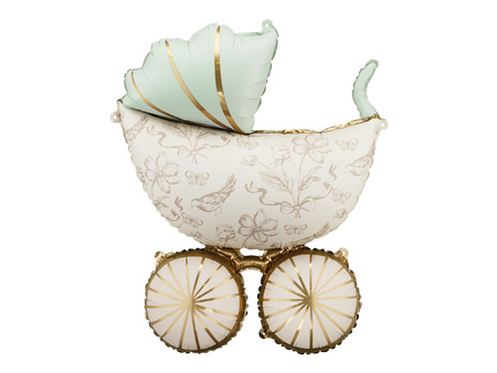 Balon foliowy, Wózek, Narodziny, baby shower 74 cm