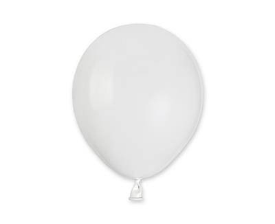 Balony lateksowe pastelowe Gemar Białe White 12cm, 100 szt.