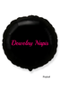 Balon foliowy okrągły, czarny, Dowolny napis