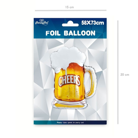 Balon foliowy Kufel Piwa Cheers, 73 cm