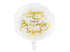 Balon foliowy Happy Birthday To You, biały, 35cm