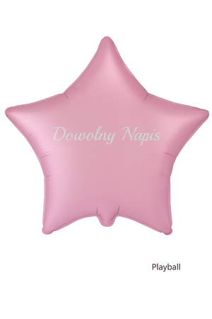 Balon foliowy gwiazdka, różowa, Dowolny napis