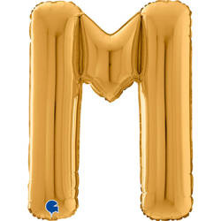 Balon foliowy Litera M, 66cm, Złota