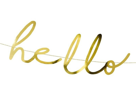 Baner Little Star - Hello Baby, złoty, 18x70cm