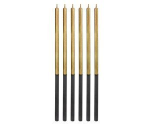 Świeczki urodzinowe złote Platinum, 14,5cm, 6 szt.