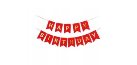Baner Happy Birthday Czerwony 180cm