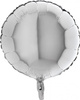 Balon foliowy, okrągły, srebrny, 46 cm, Grabo