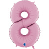 Balon Foliowy Cyfra 8 Różowa Pastel Pink, 66 cm Grabo