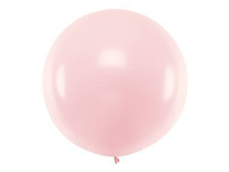 Balon okrągły, Pastel Pale Pink blady Róż, 60cm