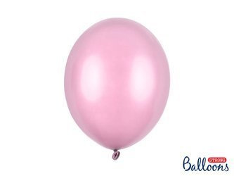 Balony Strong, Metaliczne Różowe 30cm, 10 szt.