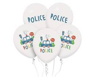Balony lateksowe policja 5 szt 30 cm