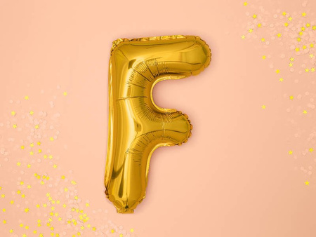 Balon foliowy Litera F, 35cm, Złota