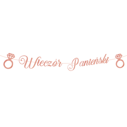 Baner Wieczór panieński, różowo złoty Rose Gold napis 150 cm
