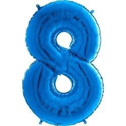 Balon Foliowy Cyfra 8 Niebieska - 102 cm Grabo