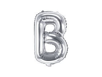 Balon foliowy Litera B, 35cm, Srebrna