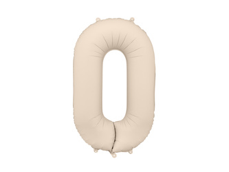 Balon foliowy Cyfra '0', 86cm, jasny beż - mat