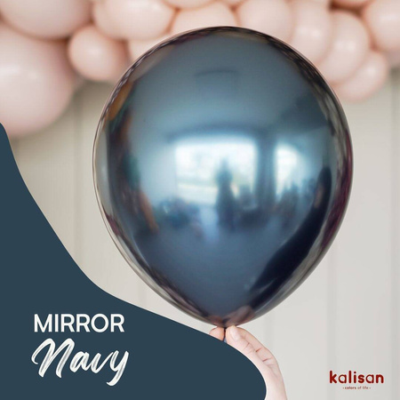 Balony lateksowe Mirror Navy, 13 cm, 100 szt.