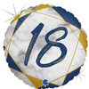 Balon Foliowy 18 urodziny, marmur granat, 46 cm