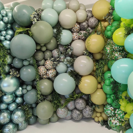 Balony lateksowe Kalisan Retro Olive, zielony, 30 cm, 100 szt.